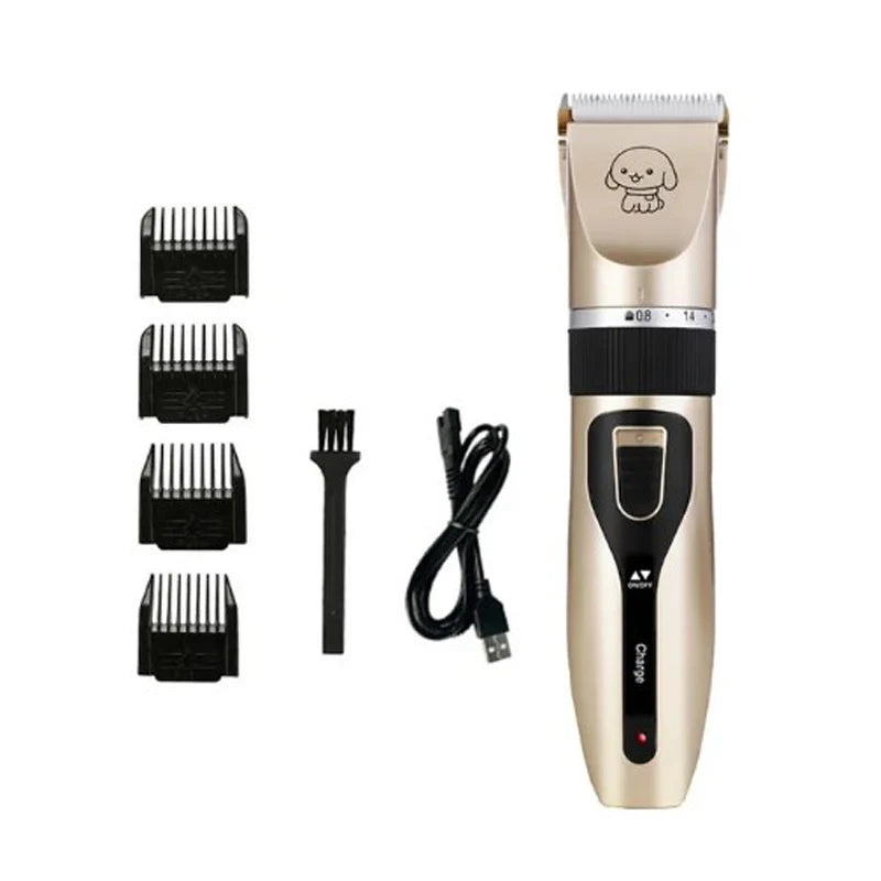 Máquina de cortar cabelo profissional para cachorro, aparador elétrico para animais de estimação, recarregável por usb, máquina de corte de cabelo recarregável