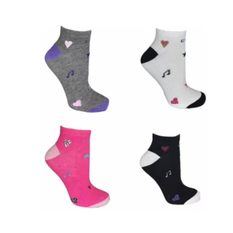 Kit 12 pares de meias femininas multicoloridas casuais curtas cano cores variadas