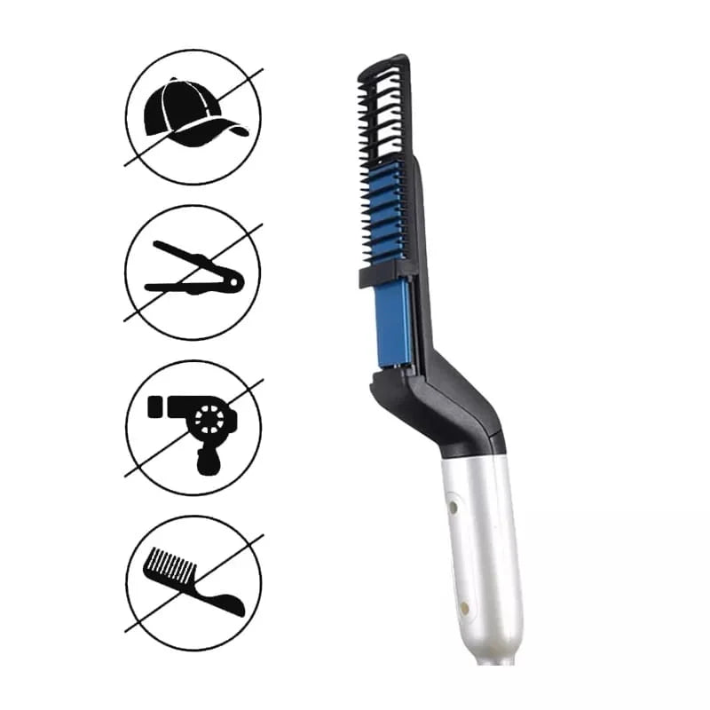 DAFUSHOP Chapinha Modelador Pente Portátil Para Cabelo E Barba Masculino Pente Elétrico Escova Alisadora