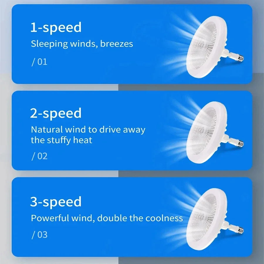 Rotatable ventilador de teto com controle remoto, lâmpada de iluminação, E27, Converter Base, Quarto, Sala, Aromaterapia, 3in 1