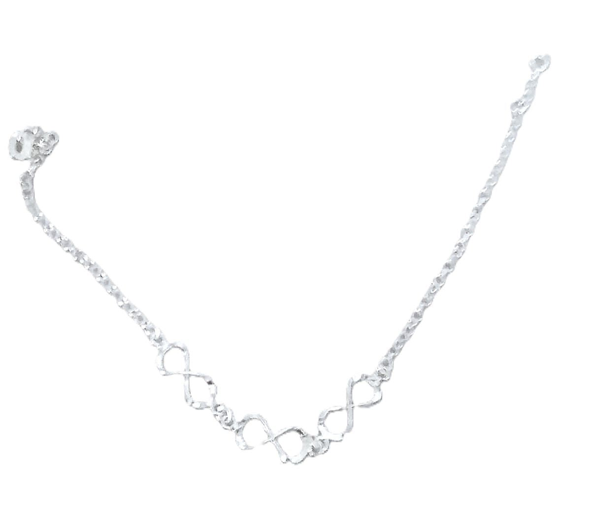 pulseira em prata com pingente de infinito