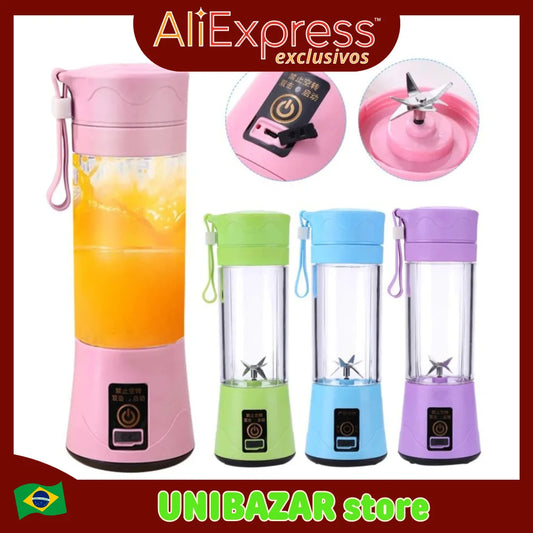 Liquidificador Elétrico Usb Recarregavel Portátil 6 Lâminas 110v/220v Cozinha Gourmet - Entrega Rápida Para Todo o Brasil