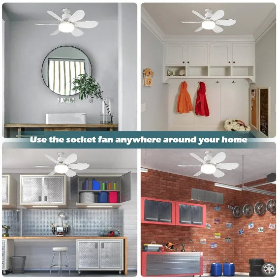 Ventilador de teto com 6 pás, luz de vento, controle remoto silencioso, Lcg Led 60W-Neverdie Store
