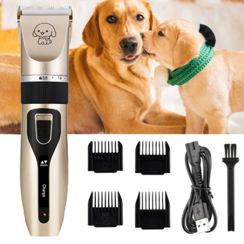 Máquina de cortar cabelo profissional para cachorro, aparador elétrico para animais de estimação, recarregável por usb, máquina de corte de cabelo recarregável