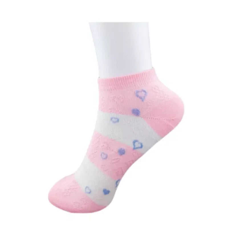 Kit 12 pares de meias femininas multicoloridas casuais curtas cano cores variadas