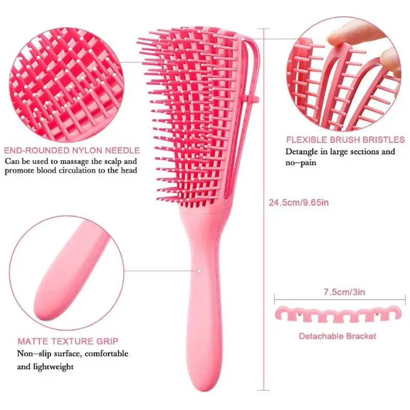 Kit2 Polvo Escova Cabelo Curado Novo Pente de Massagem
