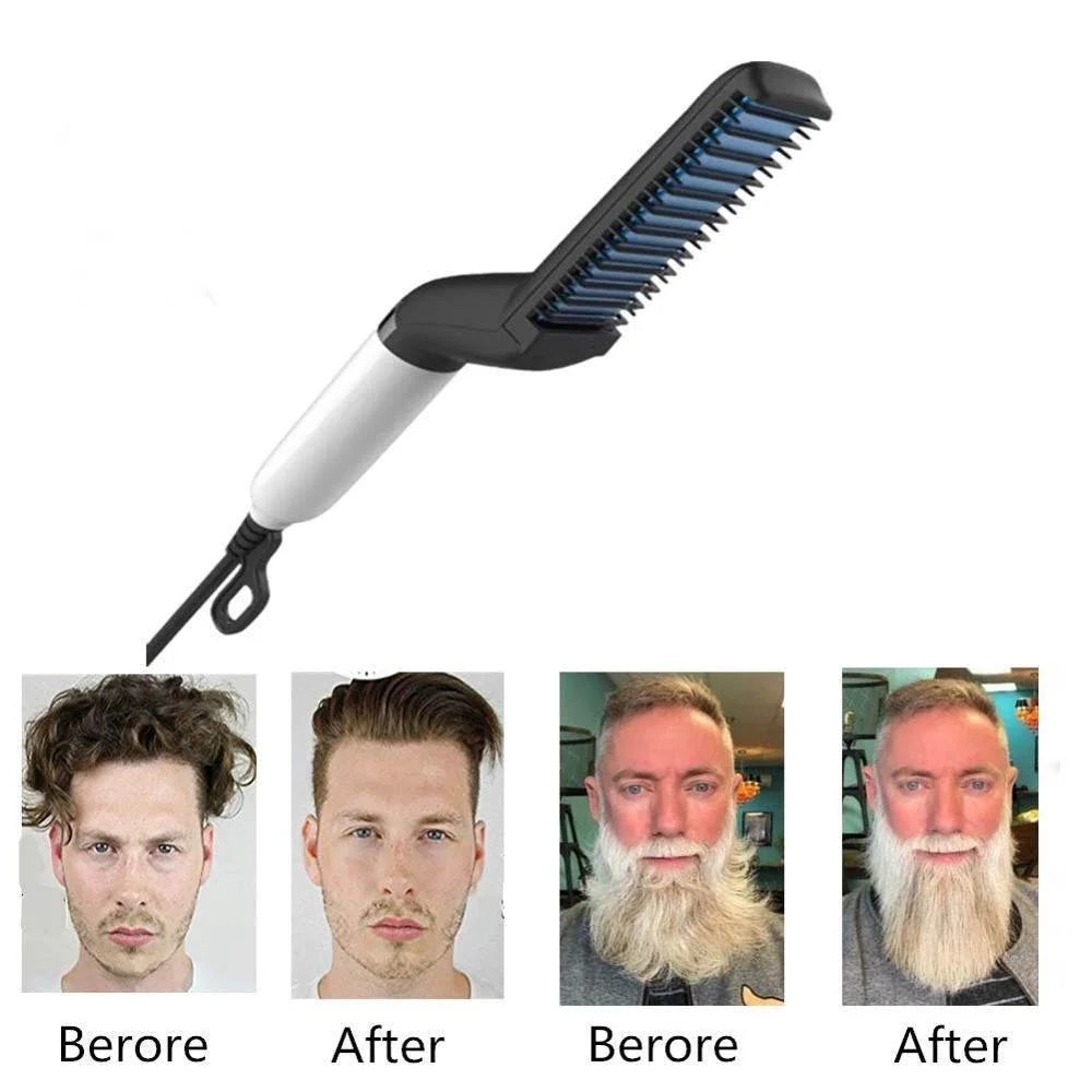DAFUSHOP Chapinha Modelador Pente Portátil Para Cabelo E Barba Masculino Pente Elétrico Escova Alisadora