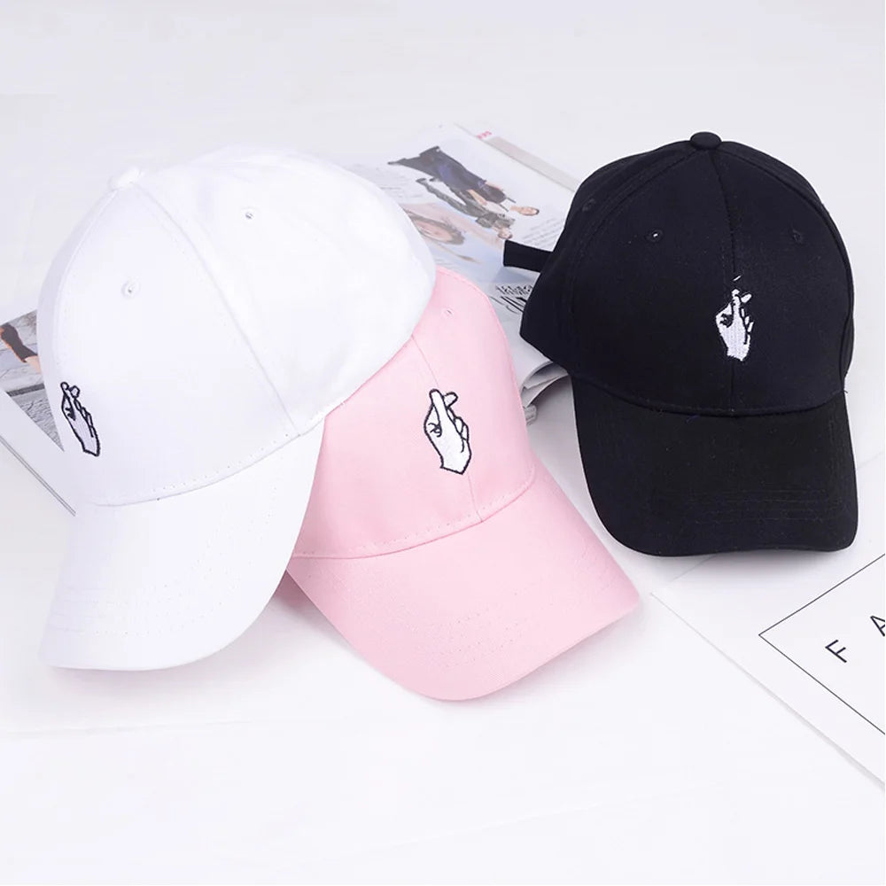 Chapéu rosa masculino feminino boné de beisebol hiphop curvado snapback amor gesto de dedo boné de beisebol ajustável 2024 verão chapéu de sol