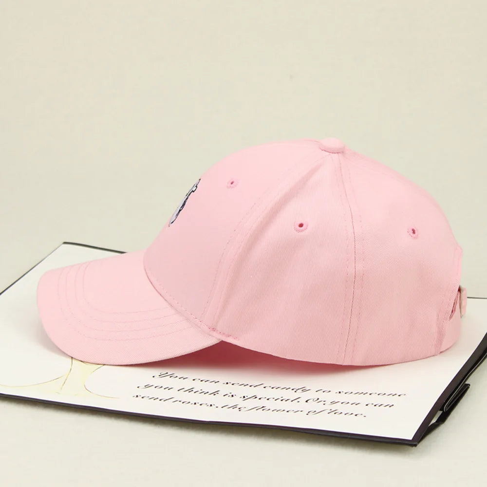 Chapéu rosa masculino feminino boné de beisebol hiphop curvado snapback amor gesto de dedo boné de beisebol ajustável 2024 verão chapéu de sol