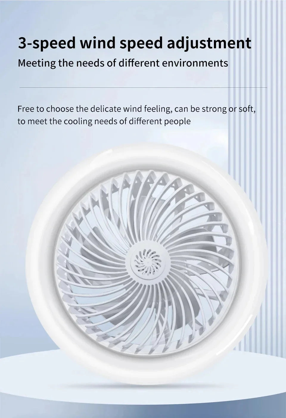 Rotatable ventilador de teto com controle remoto, lâmpada de iluminação, E27, Converter Base, Quarto, Sala, Aromaterapia, 3in 1