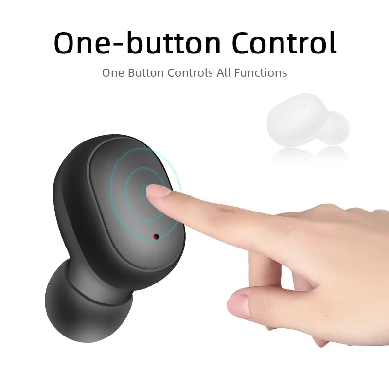 Fone de ouvido bluetooth esportes ao ar livre fone de ouvido sem fio 5.0 com caixa de carregamento controle de toque de energia fones de ouvido