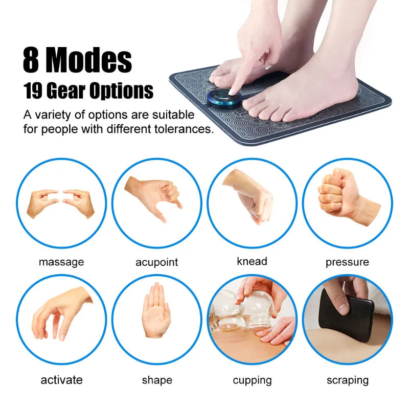Dezenas fisioterapia pé massageador esteira massageador pes muscular elétrico ems cuidados de saúde relaxamento terapia física massagem saúde