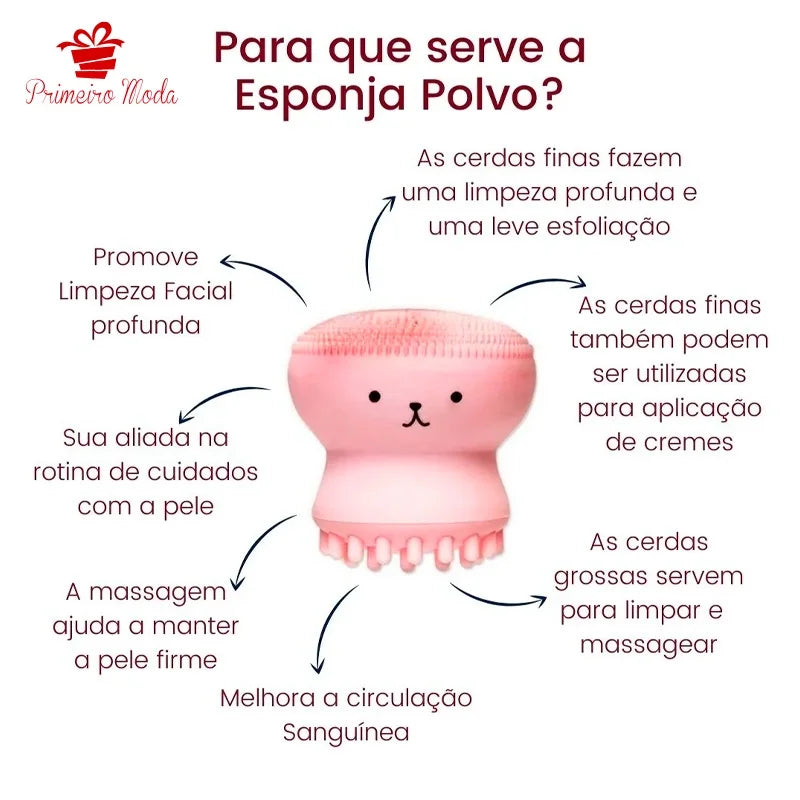 Esponja de limpeza facial esfoliante massageador facial polvo/para base/conjetivo/contorno/cuidados com a pele