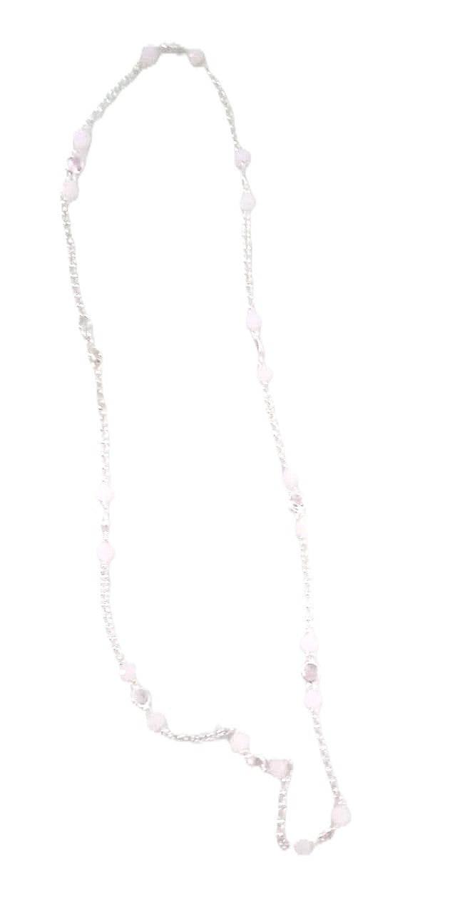 colar prata com perolas e zirconia