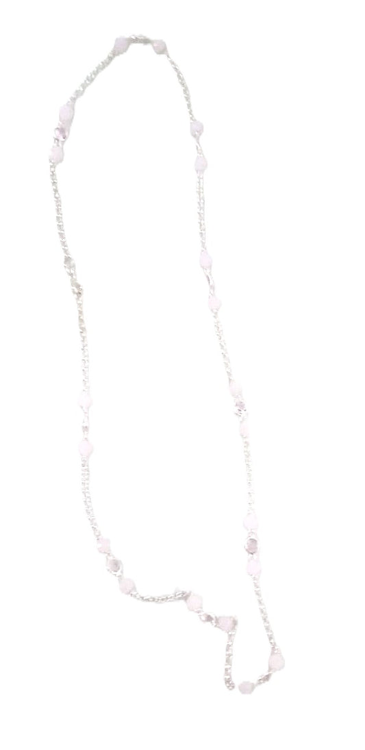 colar prata com perolas e zirconia