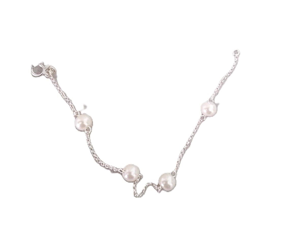 pulseira de prata 925 com perolas