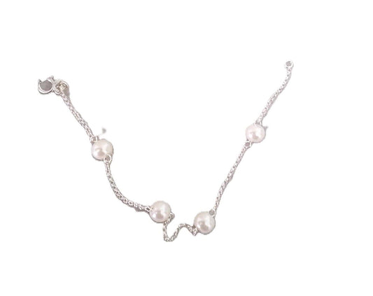 pulseira de prata 925 com perolas